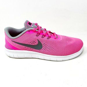 Nike Free RN (GS) Pink Burst Silver White Black Girls Kids Sneakers 833993 600